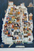 Signed JOVAN OBICAN Village in the Hills  412/1000 Judaica Art Lithograph Print - £216.33 GBP
