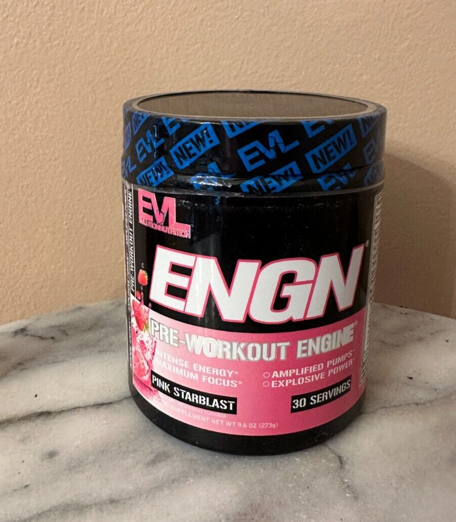 EVL Nutrition Engn Pre Workout Engine Energy Powder Pink Starblast 30 Servings