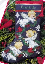 DIY Dimensions Angel Trio Snowflakes Counted Cross Stitch Stocking Kit 8644 - £119.06 GBP