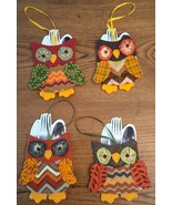 4 Owl Cracker Barrel Silverware Holder Place Setting Pouch Ornaments - $20.69 CAD