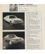 1977 Oldsmobile Omega &amp; Cutlass Advertisement Automobilia General Motors... - $34.31 CAD