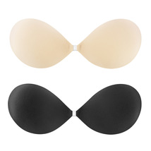 Women Adhesive Bra Strapless Sticky Invisible Push up Silicone Bra Black &amp; Beige - £16.06 GBP