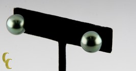 14k Yellow Gold 13 mm Tahitian Pearl Stud Earrings w/ Butterfly Backs - $25,226.55 MXN