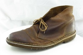 Clarks Originals Boots Sz 8.5 M Brown Almond Toe Desert Leather Men - $25.22