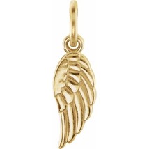 14K Yellow Gold 3/4&quot; Angel Wing Charm - £145.14 GBP
