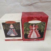 Hallmark Lot of 2 Barbie Holiday Club Red &amp; Green Dress 1995 &amp; 1997 Orna... - £15.57 GBP