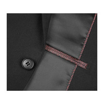 Men RENOIR suit Solid Two Button Business, Formal Slim Fit 2110-1 Black Stretchy image 6