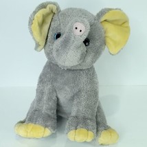 Elephant Gray Plush Stuffed Animal Yellow Ears Feet Soft 13&quot; Bear Factory - £23.36 GBP