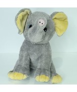 Elephant Gray Plush Stuffed Animal Yellow Ears Feet Soft 13&quot; Bear Factory - £23.35 GBP