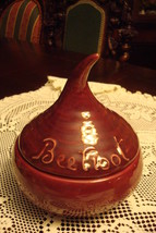 Beetroot ceramic covered bowl, dark red RARE [CARLYLE] - £35.61 GBP