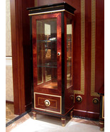 Luxury Mahogany Glass Display Cabinet with Gold Accents - $3,344.04 CAD