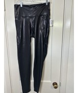 Old Navy Metallic Black 7/8 Ankle Powersoft Leggings Size Large Tall - $29.99
