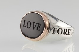 Stunning Vass Ludacer &quot;ALL MY LOVE&quot; Onyx &amp; Two Tone Sterling Signet Ring SZ 9 - $993.00