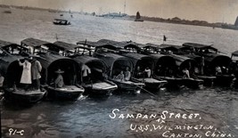 VINTAGE NEGATIVE; SAMPAN STREET @ USS WILMINGTON; CANTON, CHINA;CIRCA 1912 - £27.83 GBP