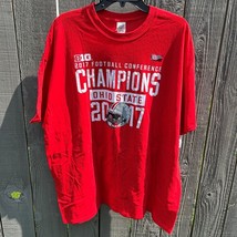 Ohio State Buckeyes 2017 Big Ten Football Champions Red T-Shirt Men&#39;s Adult 2XL - £19.46 GBP