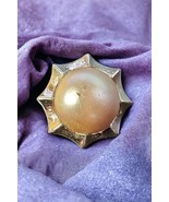 Barclay Faux Pearl Gold Tone Brooch Pin Estate Designer Vintage Signed - $36.62 CAD