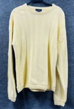 VTG IVY CREW Sweater Men XXL Yellow Crew Neck Cotton Pullover Ribbed Kni... - $25.75