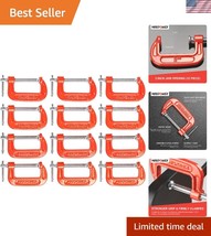 Compact 2 Inch C-Clamp Set with Swivel Jaw Pads for Even Pressure Applic... - $57.00