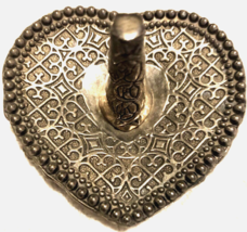 Vintage 1992 Ornate Silver Plate Ring Holder Heart Shaped - $13.95