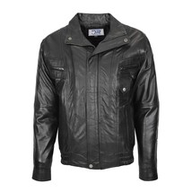DR109 Men&#39;s Leather Nubuck Classic Black Jacket - £137.85 GBP