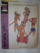 VTG 1972 McCall's Pattern 3225 Groovy Stretch Misses' 2 Piece Swimsuits Size 12 - £7.87 GBP