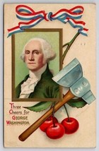 Patriotic George Washington Three Cheers Portrait Ellen Clapsaddle Postcard H37 - $5.95