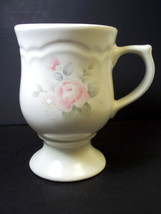 Pfaltzgraff coffee mug Pedestal Footed TEA ROSE 10oz 4 7/8&quot; tall Stoneware - £7.12 GBP
