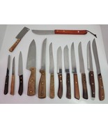 14 VTG Wood Handle Knife Lot American 1776 Washington Forge EKCO Royalto... - €20,99 EUR