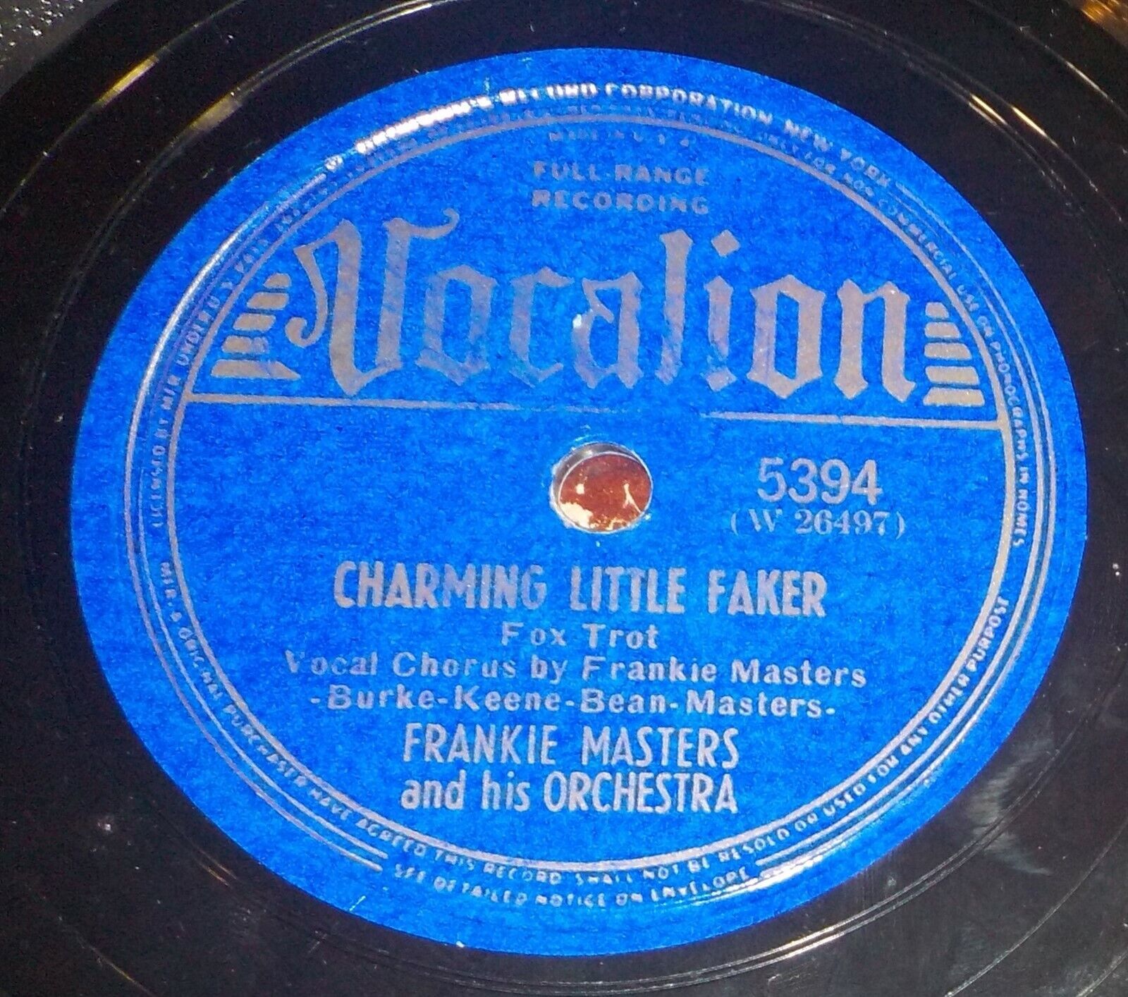 Primary image for Frankie Masters Orch 78 Charming Little Faker / I Walk With Music Y9