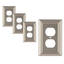 Brushed Nickel Outlet Covers And Switch Plates-Decorative Wall Plate Lig... - £31.44 GBP