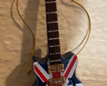 String Instrument British Flag UK  Wooden Guitar 6  Tree Ornament 4 inches - £10.19 GBP