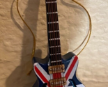 String Instrument British Flag UK  Wooden Guitar 6  Tree Ornament 4 inches - $12.82