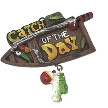 Catch of the Day Hanging Fish on a Lure Resin Ornament Gift for Fishermen - £12.40 GBP