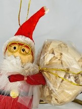Vintage Santa Claus Corn Husk Christmas Ornament Figurine 4&quot; - £15.59 GBP
