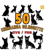 50 Chihuahua Silhouette SVG PNG Bundle, Dog Clipart for Cricut Sublimati... - €2,54 EUR