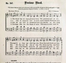 1883 Gospel Hymn Precious Blood Sheet Music Victorian Church Religious A... - $19.99