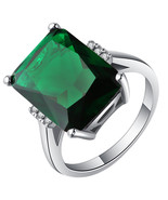Amazing BRAND NEW 10.5 Carat Emerald Ring~Sizes 6 - 7 ~Gift Bag Included - £17.68 GBP