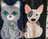 Two (2) Pair ~ Animal Print ~ 1-Cat ~ 1-Dog ~ Knit ~ Ankle Socks (5) - $14.96