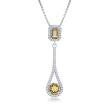 Square and Round 1.55ctw Citrine with 0.55ctw Topaz Teardrop Necklace - £126.14 GBP