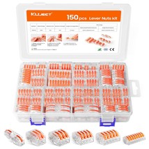 Kuject 150Pcs Lever Wire Nuts Connectors Kit With 2/3/4/5/8 Conductor - $37.97