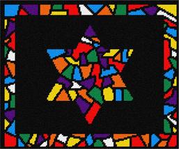 Pepita Needlepoint Canvas: Tallit Glass Borders Star, 12&quot; x 10&quot; - $86.00+