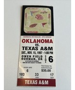 1997 Oklahoma Sooners vs Texas A&amp;M Aggies Football Ticket Stub Dat Nguyen - £14.16 GBP