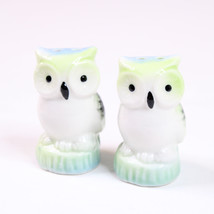  Ceramic Blue And Green Owl Set Salt And Pepper Shakers Are New Without Tags - £7.10 GBP