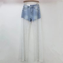 Spring 2025 Rhinestone Patchwork Denim Jeans for Women - $78.99+