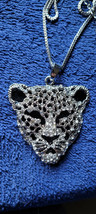 New Betsey Johnson Necklace Tiger Head White Black Collectible Decorative Nice - £11.98 GBP