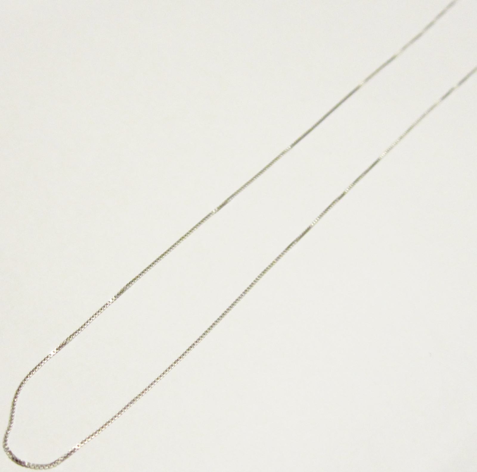 925 NICKEL FREE STERLING SILVER BOX CHAIN, 18" L, 1.6 GRAMS, 1.1 MM - NEW - $25.00