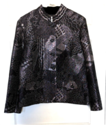 Chico's Textured Black and Gray Metallic Blazer Size 1 - $50.00