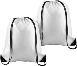 2 Pcs White Backpack Bag Bulk Sports Cinch Bags String Backpack Storage ... - £15.71 GBP