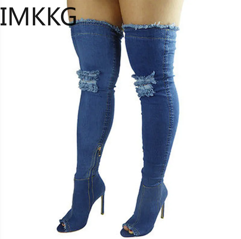 2020 Summer Autumn Thigh High Boots Women Fashion Peep Toe Over The Knee... - $37.30+