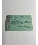 B&#39;NAI B&#39;RITH YOUTH ORGANIZATION 1954 San Francisco Chapter Membership Card - $8.00